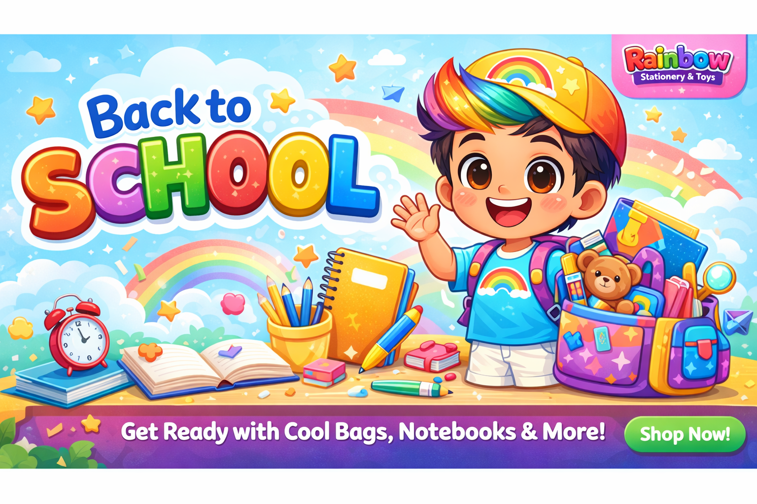 Back to school with Raini — stationery and supplies at Rainbow Store