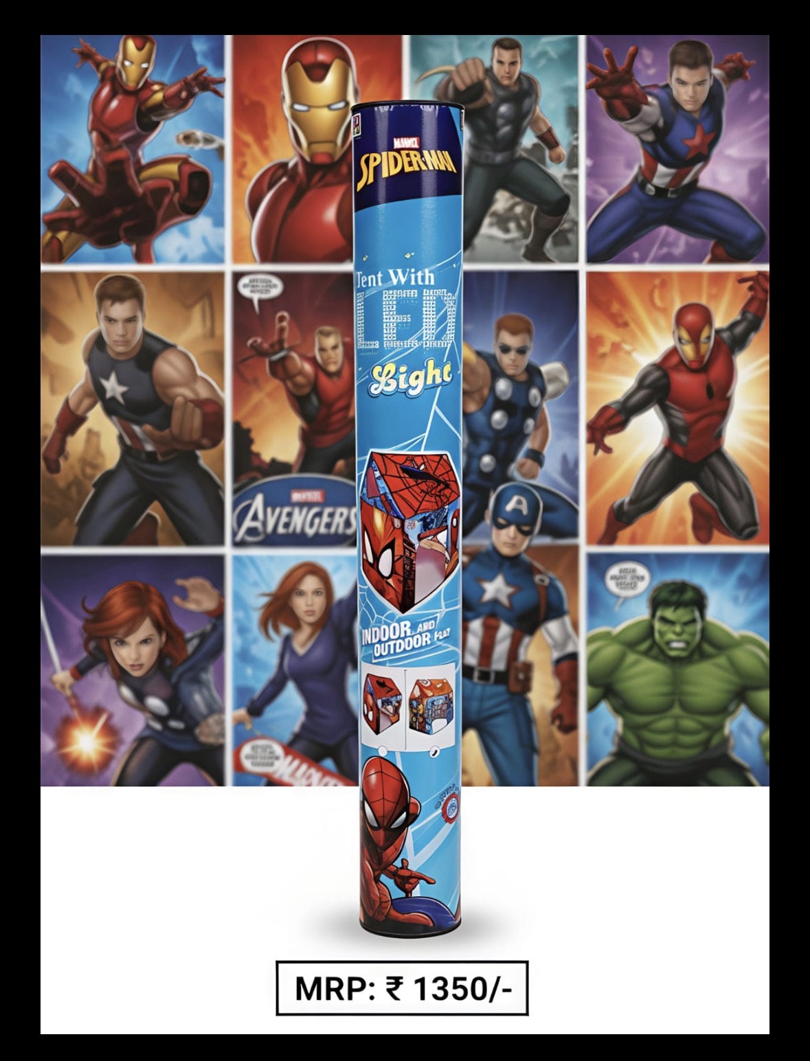 IToys Spiderman Theme Tent House with LED Light