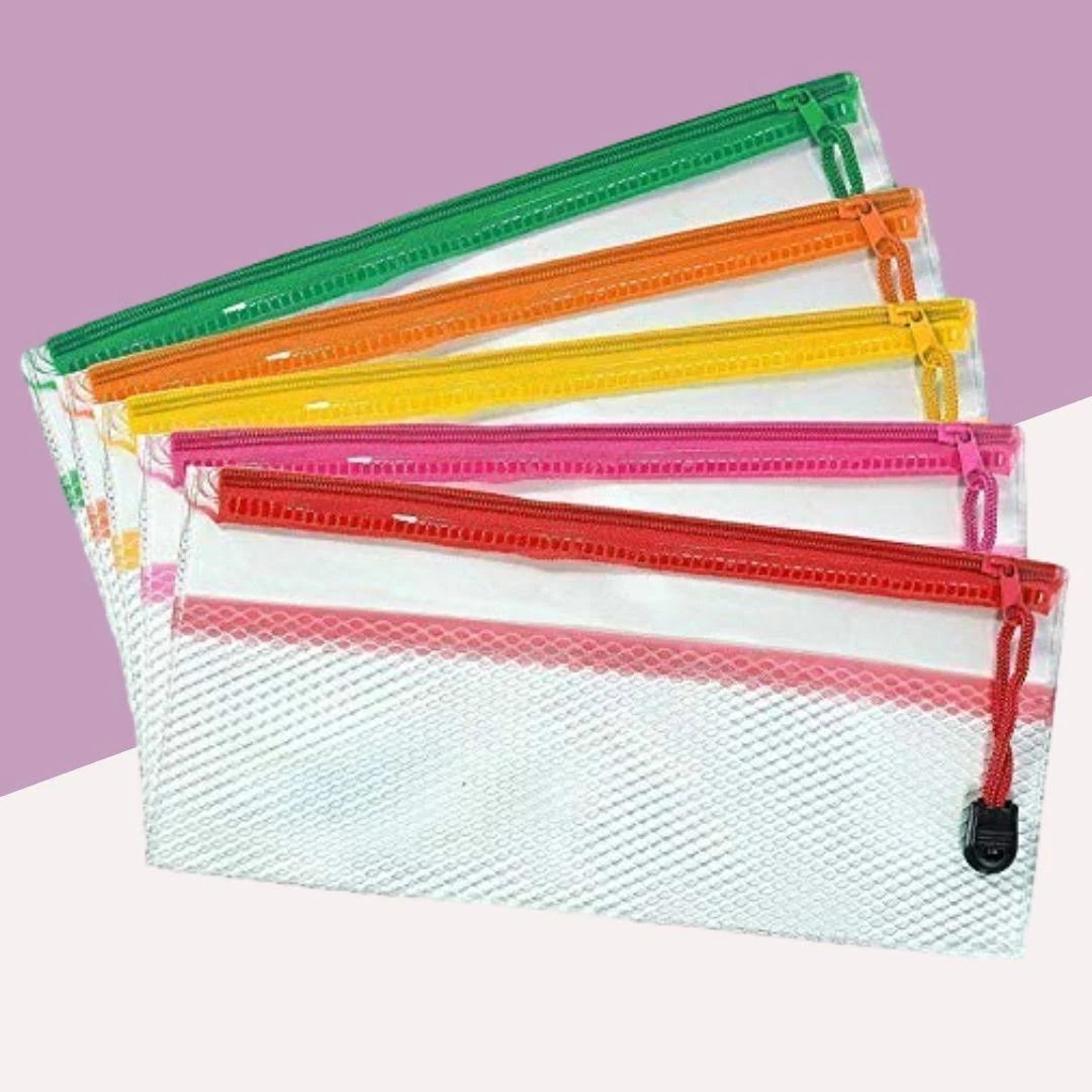 Transparent Pencil Pouch with Net - Small