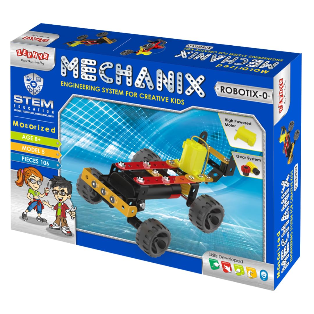 Zephyr Mechanix Robotix- 0 Motorised Construction Set for Kids