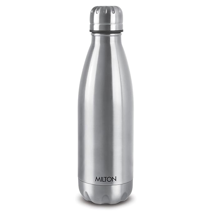Milton Duo DLX 1000 Thermosteel 24 Hours Hot and Cold Water Bottle, 1 Litre, Sil