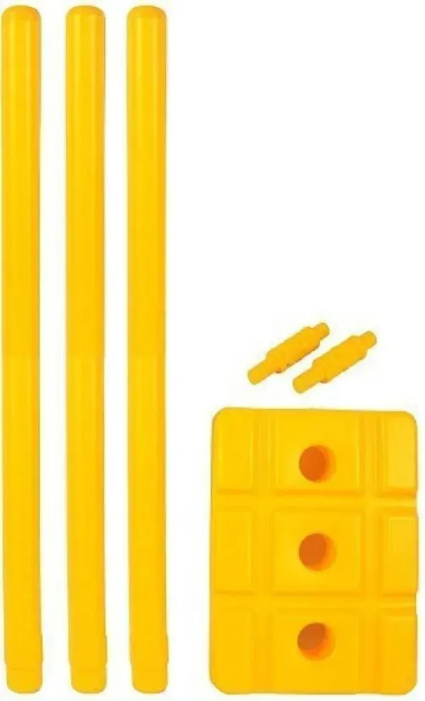 Heavy Plastic Cricket Stumps Set - 3 Stumps + 2 Bails + 1 Stand
