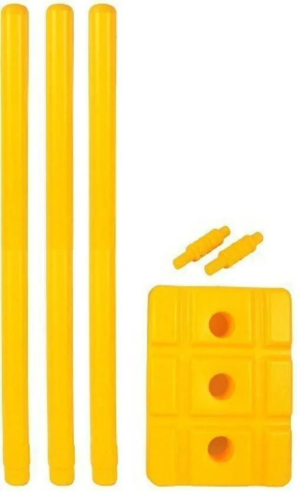 Heavy Plastic Cricket Stumps Set - 3 Stumps + 2 Bails + 1 Stand